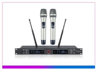 U段红外对频一拖二 无线话筒 （50米空旷使用距离） （手持式麦克风）